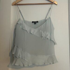 J.Crew Light Blue Chiffon Ruffle Camisole (XS)